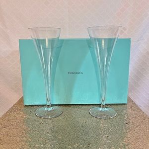 NIB Tiffany Trumpet Crystal Champagne Flut…
